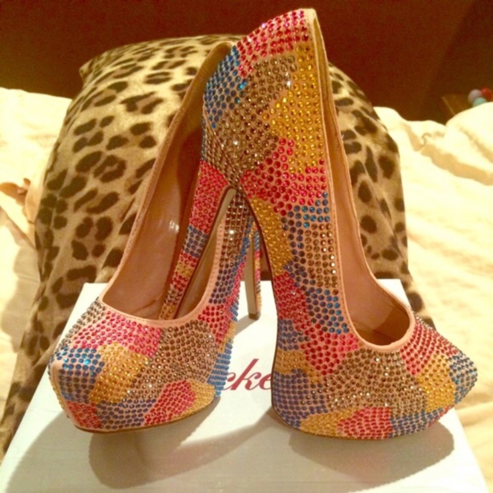 Sexy & hot all colored rhinestone heels